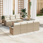 vidaXL Set de canapele pentru grădină 8 pcs Bej Rattan poli