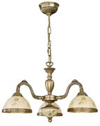 Candelabru cu 3 brate din alama cu sticla decorata design italian 6208