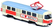 Tramvai unic din metalic Tatra T3, 16cm - cu tragere, Brno
