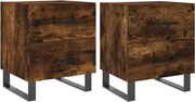 vidaXL Noptiere, 2 buc., stejar fumuriu, 40x35x47,5 cm, lemn compozit