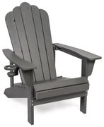 Fotoliu de grădină gri din plastic Adirondack – Bonami Selection