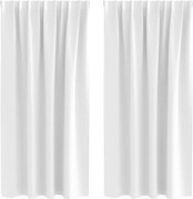 vidaXL Perdele Opaque cu Inel 2 pcs Alb strălucitor 175 x 140 cm