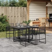 vidaXL Set mobilier de grădină, 5 piese, negru, poliratan