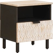 vidaXL Dulap de noapte Alb 40 x 33 x 46 cm Lemn de mango solid