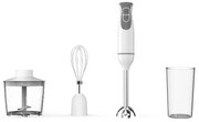 Blender, tocator si mixer 3in1 Oliver Voltz OV51112NSC, 600W, 700 ml, 2 viteze, Lama din otel inoxidabil si tel, Alb