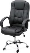 Scaun de birou REGAL, baza metalica cromata, piele ecologica, Negru
