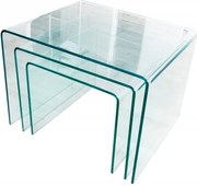 Set de 3 masute din sticla design modern Fantome