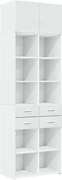 vidaXL Dulap de depozitare, alb, 70x42,5x225 cm, lemn prelucrat