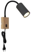 Aplica de perete cu spot directionabil design modern Robby lemn