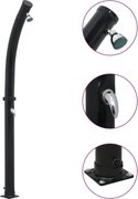 vidaXL Duș solar, negru, 214 cm, 20 L