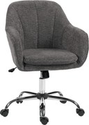 HOMCOM Scaun de birou, fotoliu de birou ergonomic reglabil pe înălțime, șezut pivotant, funcție de balans, gri | Aosom Romania