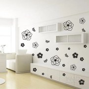 Sticker perete Black Flowers