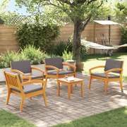 vidaXL Set bistro 5 pcs Maro 45 x 45 x 38cm Lemn masiv de acacia