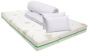 Pachet saltea Bedora Confort Relax Aloe Vera 160 x 200 cm + pilota + perne, spuma memory