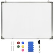 vidaXL Tablă magnetică albă cu ștergere uscată 70x50 cm oțel