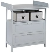 Comodă de copii gri cu masă de schimbat 87x100x75 cm Hamburg – Roba