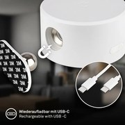 Briloner 3896016 - Aplica de perete LED TARI, reîncărcabilă, reglabilă, 1,6W/5V, 1500 mAh, albă