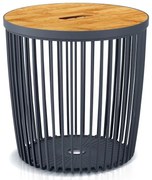 Cos universal cu capac din bambus, 50 l, lemn natural / antracit