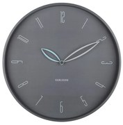 Karlsson 6012GY ceas de perete design, gri,diametru 40 cm