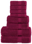 vidaXL Set de prosoape premium SOLUND, 8 piese, bordo, 600 g/m²