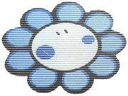 Covoras baie din spuma poliuretanica, Smiley Flower Albastru