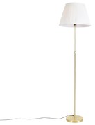 Lampă de podea auriu / alamă cu umbră plisată cremă 45 cm - Parte