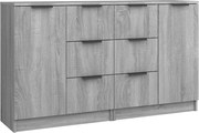 vidaXL Servante, 2 buc., sonoma gri, 60x30x70 cm, lemn prelucrat