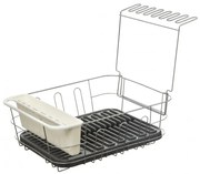 Scurgator de vase Secret de Gourmet, 44 x 36 x 16 cm, Metal/Polipropilena, Gri/Alb