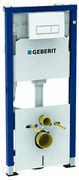 Set rezervor incastrat si cadru, Geberit Duofix, cu clapeta Delta 50 alba si set de fixare, 458.128.11.1