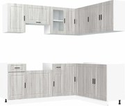 vidaXL Set de dulapuri de bucătărie 11 piese „Porto” lemn Sonoma gri