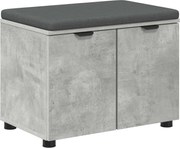 vidaXL Bancă pentru hol cu pernă cu raft Gri Beton 60 x 38 x 46 cm