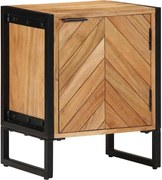 vidaXL Noptieră Maro 40 x 30 x 50 cm Lemn masiv de acacia și metal