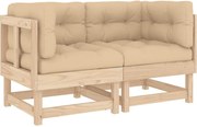 vidaXL Canapele colțar cu perne, 2 buc., lemn masiv de pin