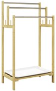 HOMCOM Suport de prosoape din bambus cu 3 bare, raft de depozitare, 4 cârlige și platou detașabil, 50,5Lx31Px90H cm natural | Aosom Romania