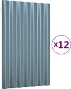 vidaXL Panouri de acoperiș 12 buc. oțel galvanizat gri 60x36 cm