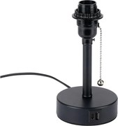 Lampă de masă Brilagi TABLON cu port USB, 1xE27/25W/230V, neagră