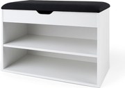 Dulap pentru pantofi cu loc de șezut LEVA, 60 x 30 x 47 cm, alb