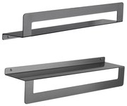 Gedy - Etajeră cu suport pentru prosoape CLEO, 50 cm, gri metalizat