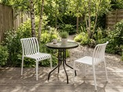 Set de gradina TREGO ISLAND - 2 scaune si masa rotunda ø 60 cm, alba