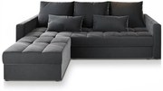 Canapea coltar extensibil ZENOVA 220 x 140 cm, reversibila - gri inchis