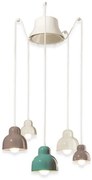 Lustra cu 5 pendule design italian realizat manual din ceramica BERIMBAU Mix