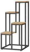 Suport de flori LORAN cu 4 rafturi decor stejar, negru