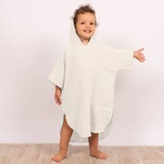 Prosop plaja - Poncho copii din muselina absorbanta Kidizi Light Ivory