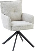 Scaun SOFIA, bej/negru, stofa clasica/metal, 61x66x93 cm