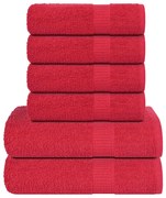 vidaXL Set prosoape 6 piese rosu 360 g/m² 100% bumbac