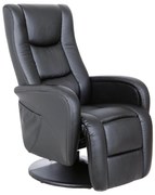 Fotoliu recliner Pulsar, negru, 68x135x106 cm