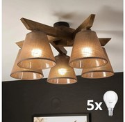 Lustră LED aplicată Brilagi ANTHONY 5xE14/40W/230V stejar nuc/maro