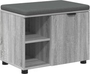 vidaXL Bancă pentru hol cu pernă cu raft Sonoma gri 60 x 38 x 46 cm