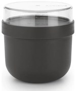 Cupa alimentara Brabantia Make&Take 1006296, 500+180 ml, Inchidere cu filet, fFara BPA, Gri închis