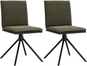vidaXL Scaun de sufragerie din piele sintetică verde armată